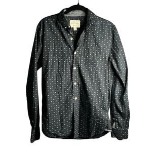 Men’s American Eagle Black and White Polka Dot Long Sleeve Button Down Shirt XS